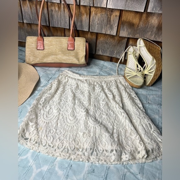 Monteau Women’s Lace Tulle Skirt Cream Size S - Picture 9 of 9